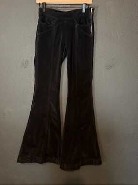 Free People Black Velvet Flared Jeans